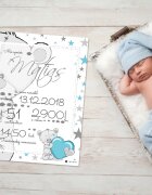 INSPIO Darčeky - Tabuľka o narodení dieťatka s medvedom - odosielame do 24 hodín