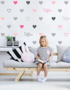 INSPIO Detská šablóna na stenu - Srdcia Love