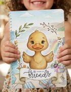 INSPIO Friends: Interaktívna knižka na suchý zips - Kačka na kúpalisku