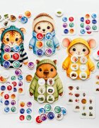 INSPIO Montessori hra na cesty - Gombíky pre zvieratká