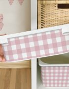 INSPIO Nálepka na IKEA TROFAST box – Ružový kockovaný vzor