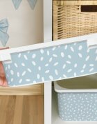INSPIO Nálepka na IKEA TROFAST box – Svetlomodrý BOHO vzor