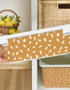 INSPIO Nálepka na IKEA TROFAST box – Zlatožltá farba BOHO vzor