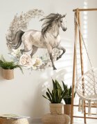 INSPIO Nálepka na stenu - Hnedý kôň v boho štýle