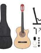 vidaXL 12-dielna folková akustická gitara Cutaway so 6 strunami 38"