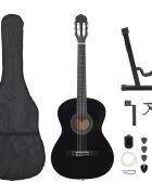 vidaXL 12-dielna klasická gitarová sada pre začiatočníkov čierna 4/4 39