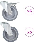 vidaXL 12 ks otočné kolieska s otvorom na skrutku 100 mm
