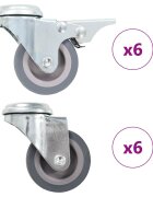 vidaXL 12 ks otočné kolieska s otvorom na skrutku 50 mm