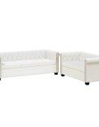 vidaXL 2- a 3-miestnej pohovka Chesterfield umelá koža biela