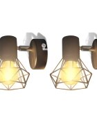 vidaXL 2 čierne nástenné lampy s LED žiarovkou industriálny štýl drôtené