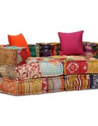 vidaXL 2-miestna modulárna taburetka patchwork látka