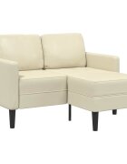 vidaXL 2-miestna pohovka s chaise krémová v tvare L z umelej kože