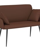 vidaXL 2-miestna pohovka s kovovými nohami 2-miestne Hnedá Umelá koža