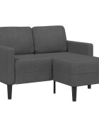 vidaXL 2-miestna pohovka s ležadlom v tvare L tmavosivá 125 cm ľanová