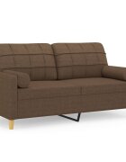 vidaXL 2-miestna pohovka s vankúšmi hnedá 140 cm látka