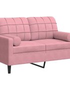 vidaXL 2-miestna pohovka s vankúšmi ružová 120 cm zamat