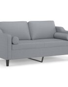 vidaXL 2-miestna pohovka s vankúšmi svetlosivá 140 cm látka