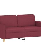 vidaXL 2-miestna pohovka vínovo-červená 140 cm látka