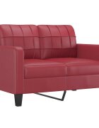 vidaXL 2-miestna pohovka vínovočervená 120 cm umelá koža