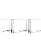 vidaXL 2-posch. stojany na pneumatiky 3ks strieborné 110x40x110cm oceľ