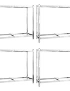 vidaXL 2-posch. stojany na pneumatiky 4ks strieborné 110x40x110cm oceľ