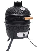 vidaXL 2 v 1 Kamado gril s udiarňou keramika 56 cm čierny
