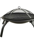 vidaXL 2 v 1 ohnisko s grilom a kutáčom 56x56x49 cm oceľ