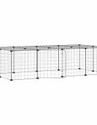 vidaXL 20-panelová klietka pre domáce zvieratá čierna 140x70x35 cm oceľ