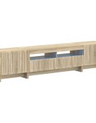 vidaXL 3-dielny LED TV stolík EDE Dub sonoma Kompozitné drevo
