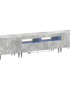 vidaXL 3-dielny LED TV stolík ZWOLLE Betónovo sivá Kompozitné drevo