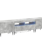 vidaXL 3-dielny LED TV stolík ZWOLLE Betónovo sivá Kompozitné drevo