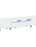 vidaXL 3-dielny LED TV stolík ZWOLLE Biela s vysokým leskom