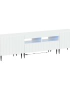 vidaXL 3-dielny LED TV stolík ZWOLLE Biela s vysokým leskom