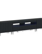vidaXL 3-dielny LED TV stolík ZWOLLE Čierna Kompozitné drevo