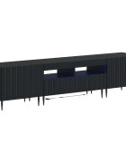 vidaXL 3-dielny LED TV stolík ZWOLLE Čierna Kompozitné drevo