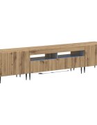 vidaXL 3-dielny LED TV stolík ZWOLLE Dub artisan Kompozitné drevo