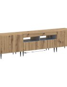 vidaXL 3-dielny LED TV stolík ZWOLLE Dub artisan Kompozitné drevo