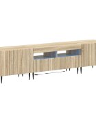 vidaXL 3-dielny LED TV stolík ZWOLLE Dub sonoma Kompozitné drevo