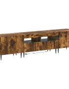 vidaXL 3-dielny LED TV stolík ZWOLLE Dymový dub Kompozitné drevo