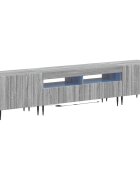 vidaXL 3-dielny LED TV stolík ZWOLLE Sivý Sonoma Kompozitné drevo