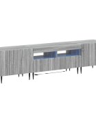 vidaXL 3-dielny LED TV stolík ZWOLLE Sivý Sonoma Kompozitné drevo