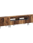 vidaXL 3-dielny LED TV stolík ZWOLLE Staré drevo Kompozitné drevo