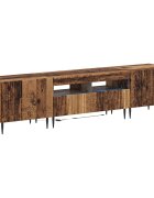 vidaXL 3-dielny LED TV stolík ZWOLLE Staré drevo Kompozitné drevo