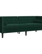 vidaXL 3-miestna pohovka Chesterfield s opierkami tmavozelená zamat
