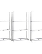 vidaXL 3-posch. stojany na pneumatiky 3ks strieborné 110x40x200cm oceľ