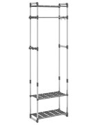 vidaXL 3-poschodový vešiak na šaty strieborný 59x29x192 cm hliník