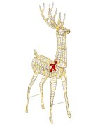 vidaXL 3D Vianočný sob LOVIISA 250 LED Teplá biela 96 x 40 x 180 cm