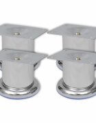 vidaXL 4 okrúhle nohy na pohovku chrómové 60 mm