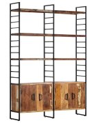 vidaXL 4-poschodová knižnica 124x30x180 cm recyklovaný masív