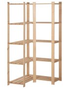 vidaXL 5-poschodový úložný rohový regál 825x825x170 cm masívna borovica